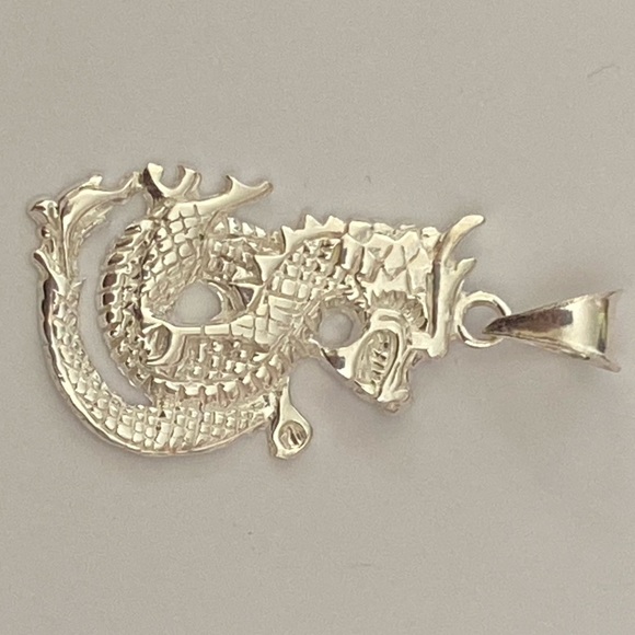 Unisex dragon pendant 925 silver - Picture 2 of 5